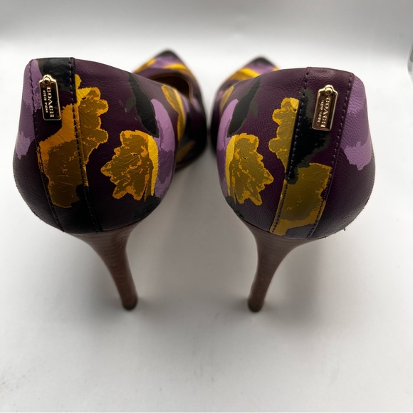 COACH DEEP PURPLE FLORAL PUMPS - Picture 4 of 11